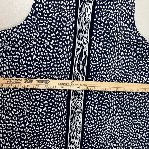 MICHAEL KORS  Size OX Border True Navy Leopard Print Stretch Jersey Dress - Picture 16 of 16